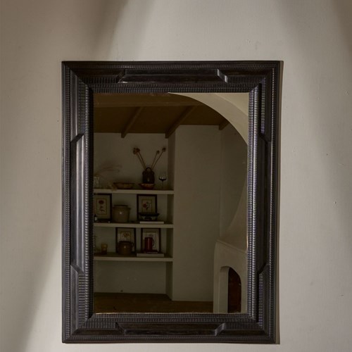 Large 19Th Century Ebonised Italian Wall Mirror - No5