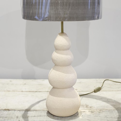 Studio Pottery lamp Large trinity with brown shade