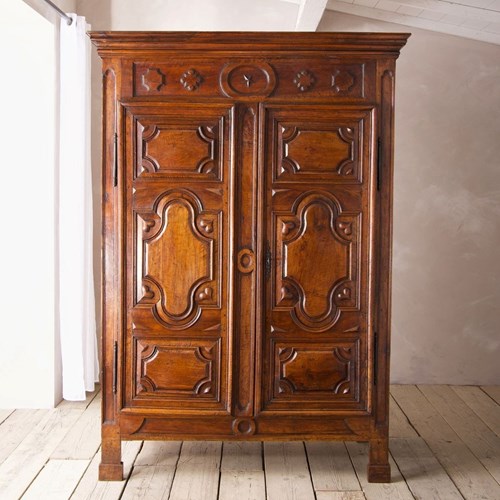 18Th Century French Walnut Marriage Cupboard