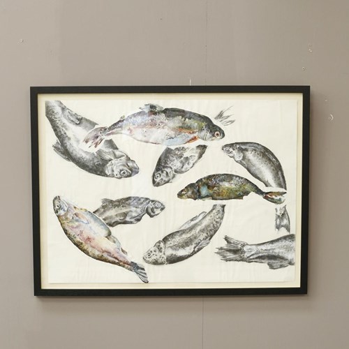 21St Century Oil, Chalk And Charcoal Artwork - Rainbow Trout