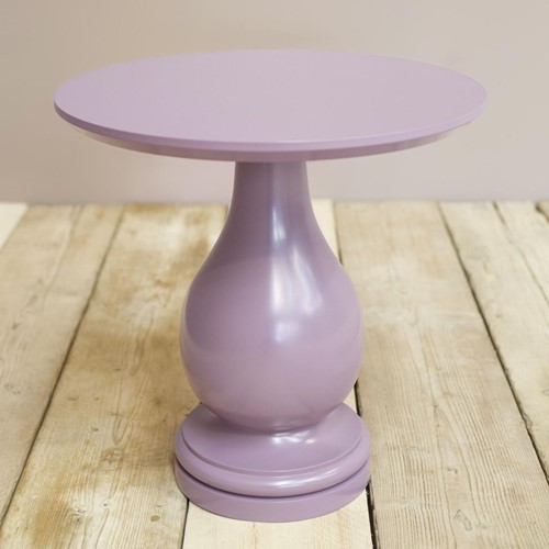 'Loch' Turned Wood & Lacquered Side Table Heather