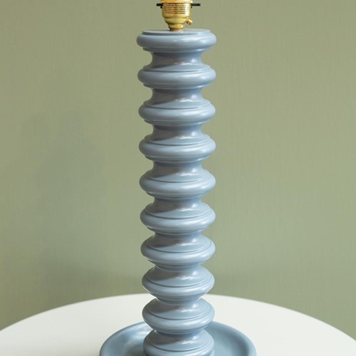 'Cairn' Turned Wood Table Lamp- North Sea