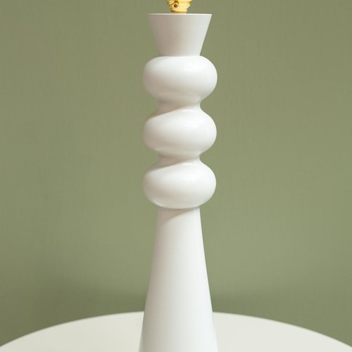 'Thistle' turned wood table lamp - Haar