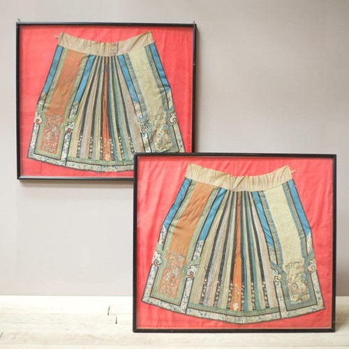 Pair 18Th Century Chinese Silk Ceremonial Dresses