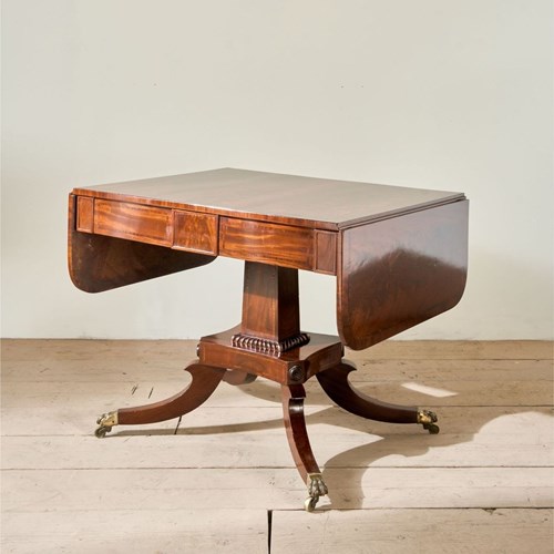 William IV Flame Mahogany Fold Down Sofa Table