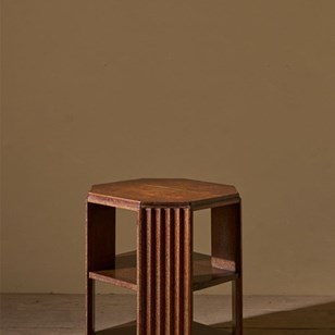 Art Deco Limed Oak Shelved Side Tab...