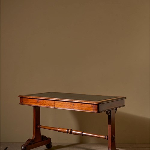 Early Victorian Mahogany And Black Leather Writing Table By Johnstone & Jeanes