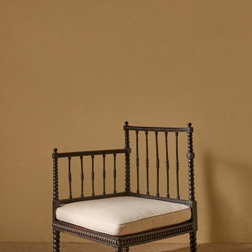 19Th Century Ebonised Bobbin Corner Chair