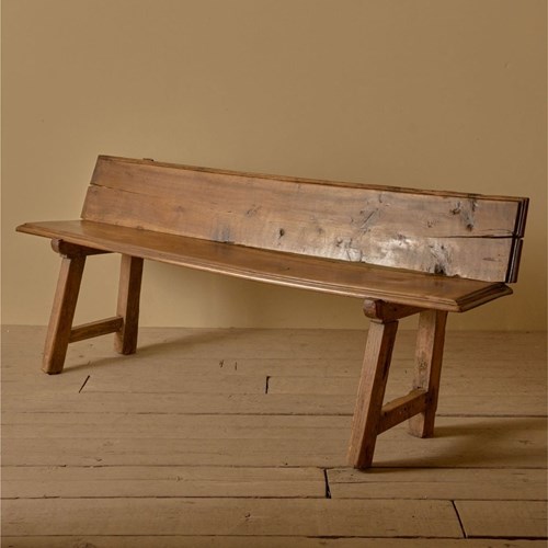 18Th Century Solid Walnut Spanish Hall Bench