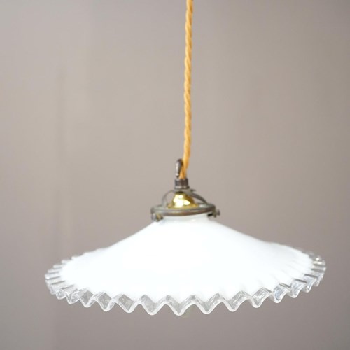 20Th Century Crimped Edge Opaline Light - 2