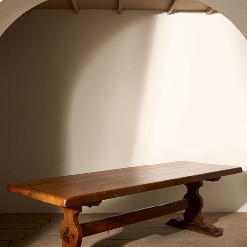 Early 20Th Century 2.5M Solid Oak Dining Table