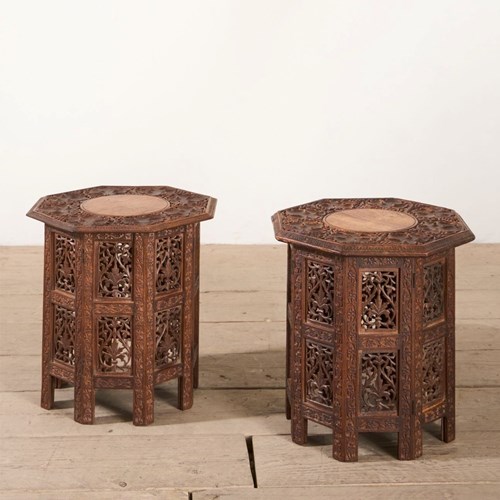 Pair Of 19Th Century Anglo Indian Paduak Side Tables