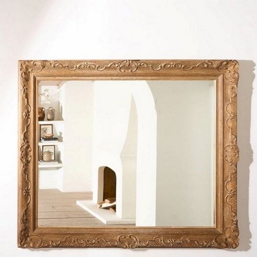 Very Large 19Th Century Worn Gilt Mirror