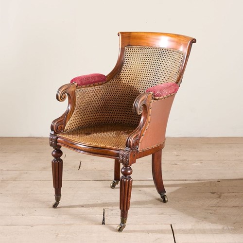 Victorian Cane Seated Country House Library Chair