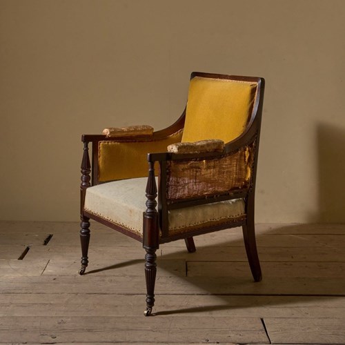 19Th Century Mahogany Reeded Library Chair