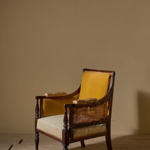 19Th Century Mahogany Reeded Library Chair