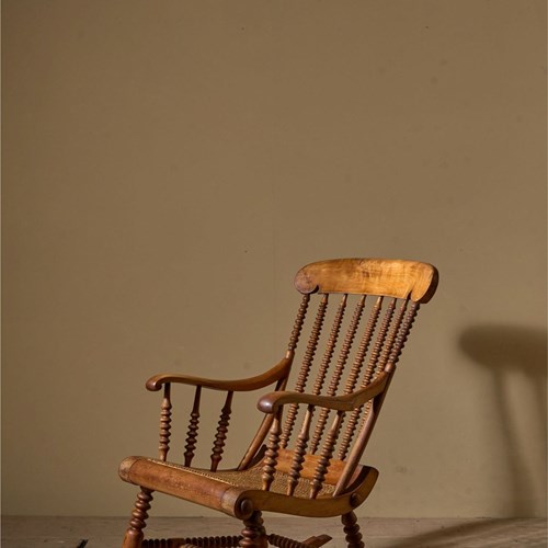 19Th Century Bobbin Turned Rocking Chair