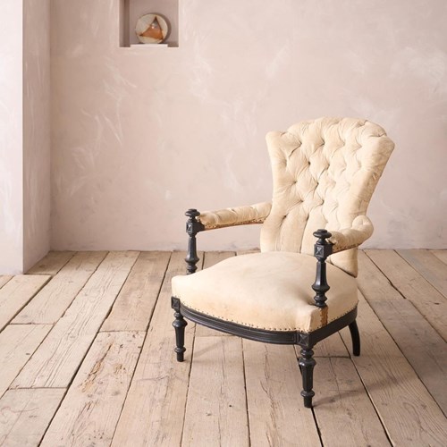 Napoleon III Buttoned Back Open Armchair