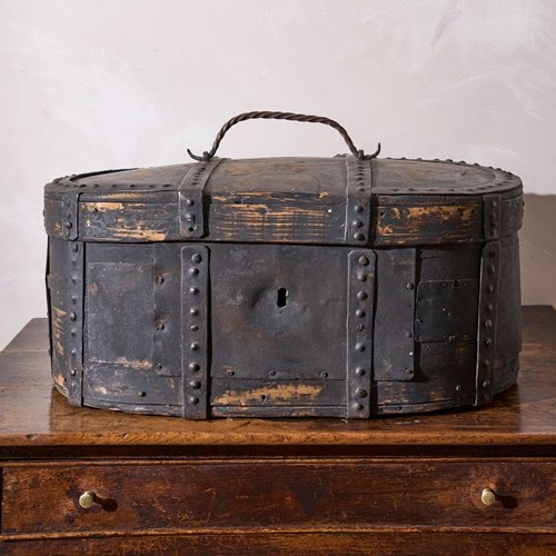 18Th Century Swedish Folk Art Marriage Box - Dark