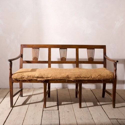 19Th Century Neoclassical Italian Hall Bench - 3 Seater