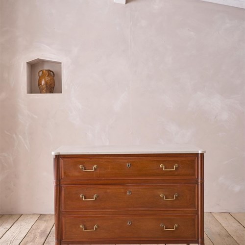 Early 20Th Century Marble Topped Chest Of Drawers