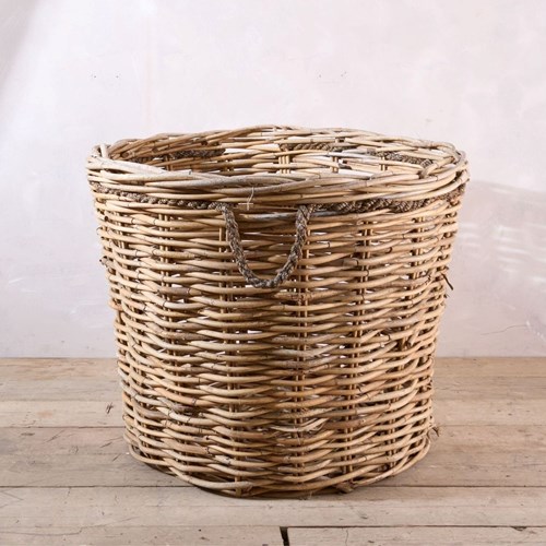 Huge Early 20Th Century Wicker Mill Basket