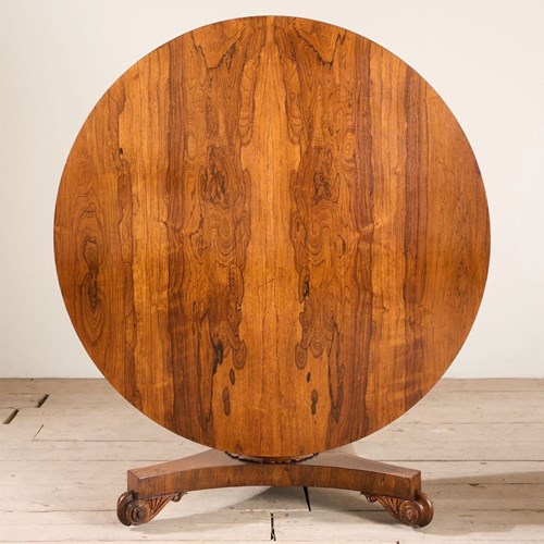19Th Century William IV Rosewood Tilt Top Centre Table