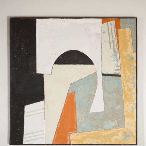 Large Modern Abstract Painting On Board By Sylvia Ortega