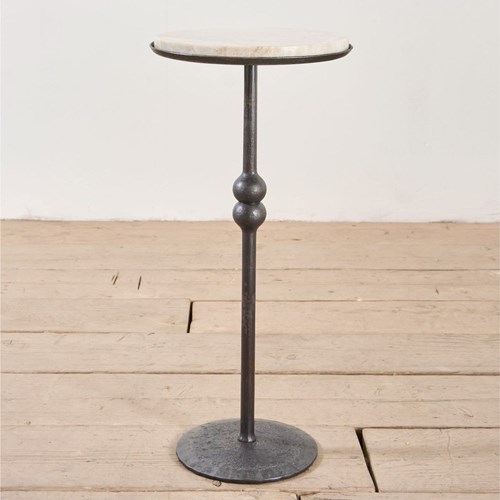 The 'Brokkr' Forged Steel Martini Table With Quartzite Top
