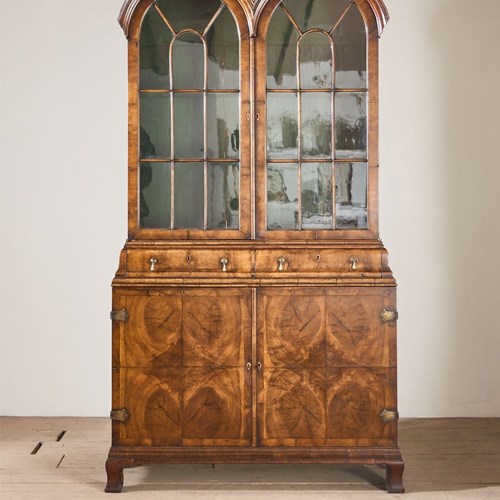 19Th Century George I Style Double Arched Walnut Cabinet
