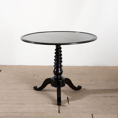 19Th Century Ebonised Tilt Top Table