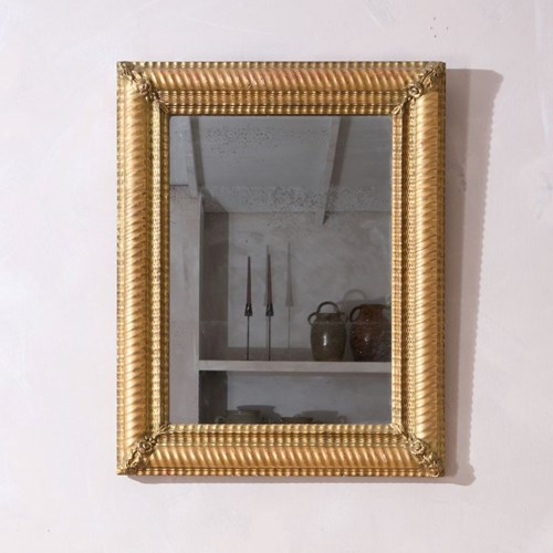 19Th Century Rippled Gilt Wall Mirror