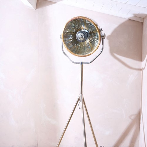 20Th Century Chrome And Brass Medical Floor Lamp