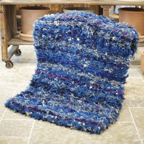 British Made Selvedge Tufted Rug- Large Blue