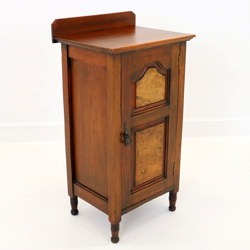 Late 19Th Century Bedside Cabinet With Burr Detail, Circa 1890