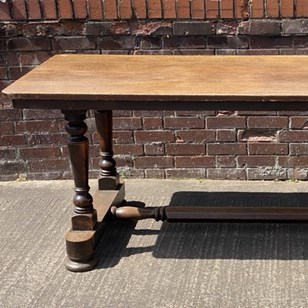 Four Plank Baluster Dining Table Wi...
