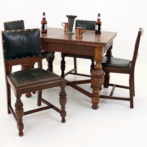 Draw Leaf Table And Set Of Four Chairs