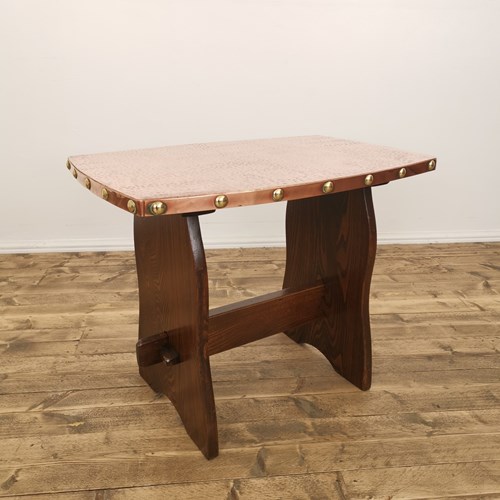 Hammered Copper Topped Coffee Table