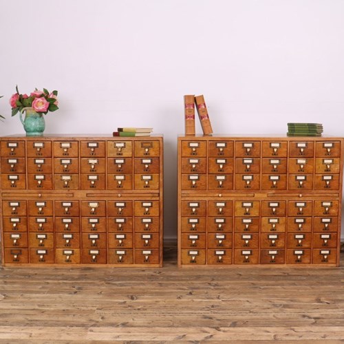 A Superb Quality Pair Of Solid Oak Filing Cabinets