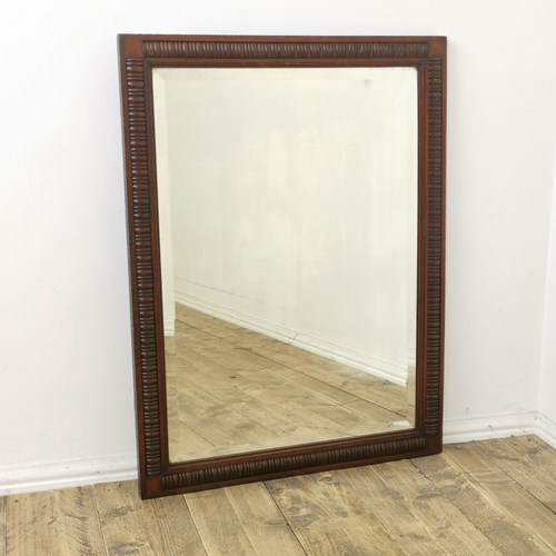 Rectangular Mahogany Mirror With Bevel Edged Glass