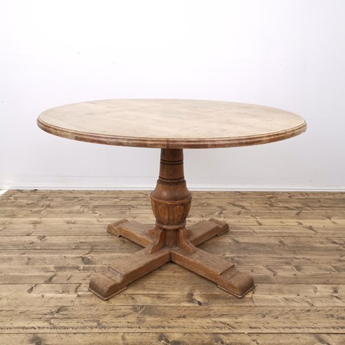 Light Oak Single Pedestal Table