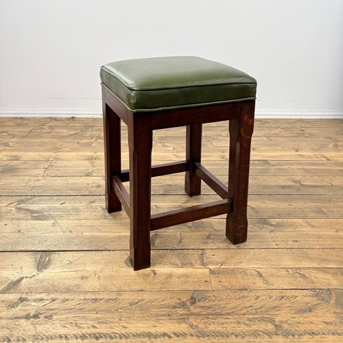Square Low Bar Stools In Oak (4X Available)