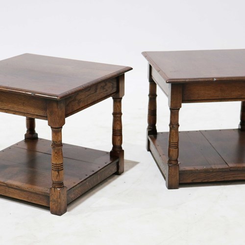 Pair Of Lovely Quality Solid Oak Coffee Tables