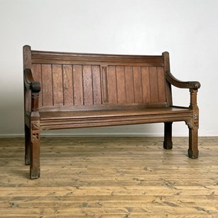 19Th Century Solid Oak Gothic Three...
