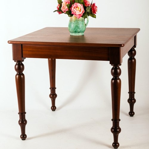 19th Century Solid Mahogany Square Dining Table