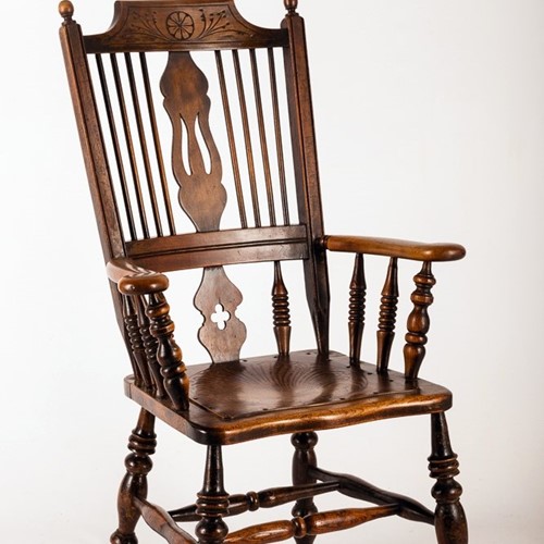 Mid-Nineteenth Century Spindle Back Kitchen Chair