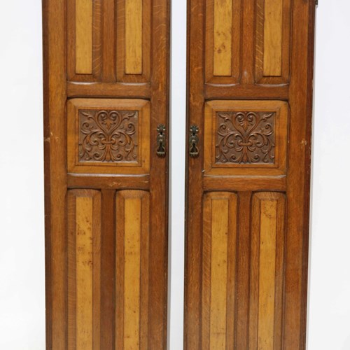 A Pair Of Late 19Th Century Oak Wardrobe Doors