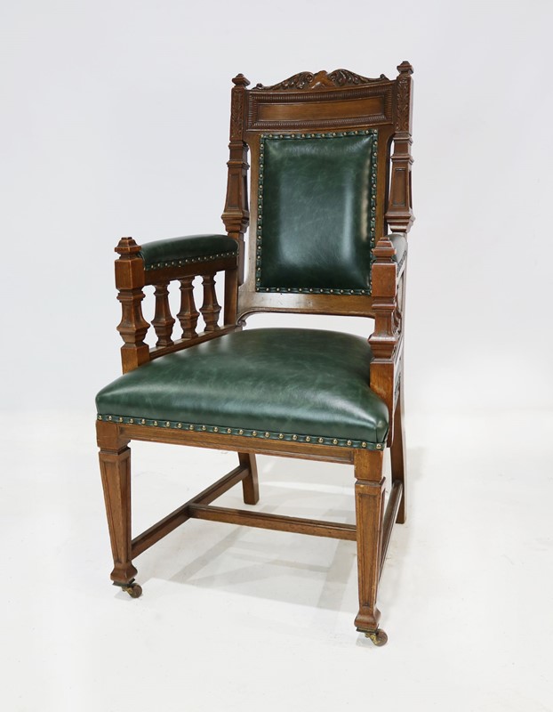 Carver Chair Reupholstered In Green Leather-taylor-s-classics-img-8179-main-637181404093269760.jpg