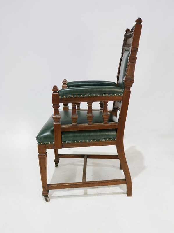 Carver Chair Reupholstered In Green Leather-taylor-s-classics-img-8180-main-637181404198425582.jpg