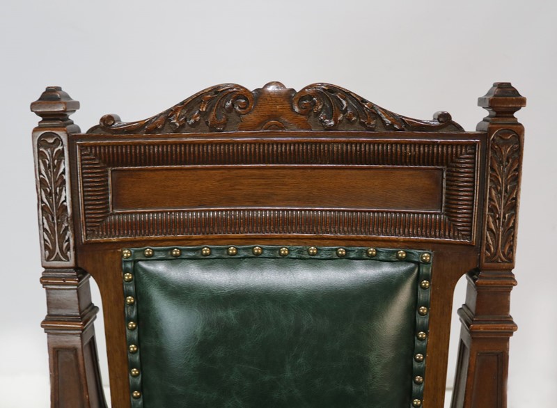 Carver Chair Reupholstered In Green Leather-taylor-s-classics-img-8184-main-637181404217643637.jpg
